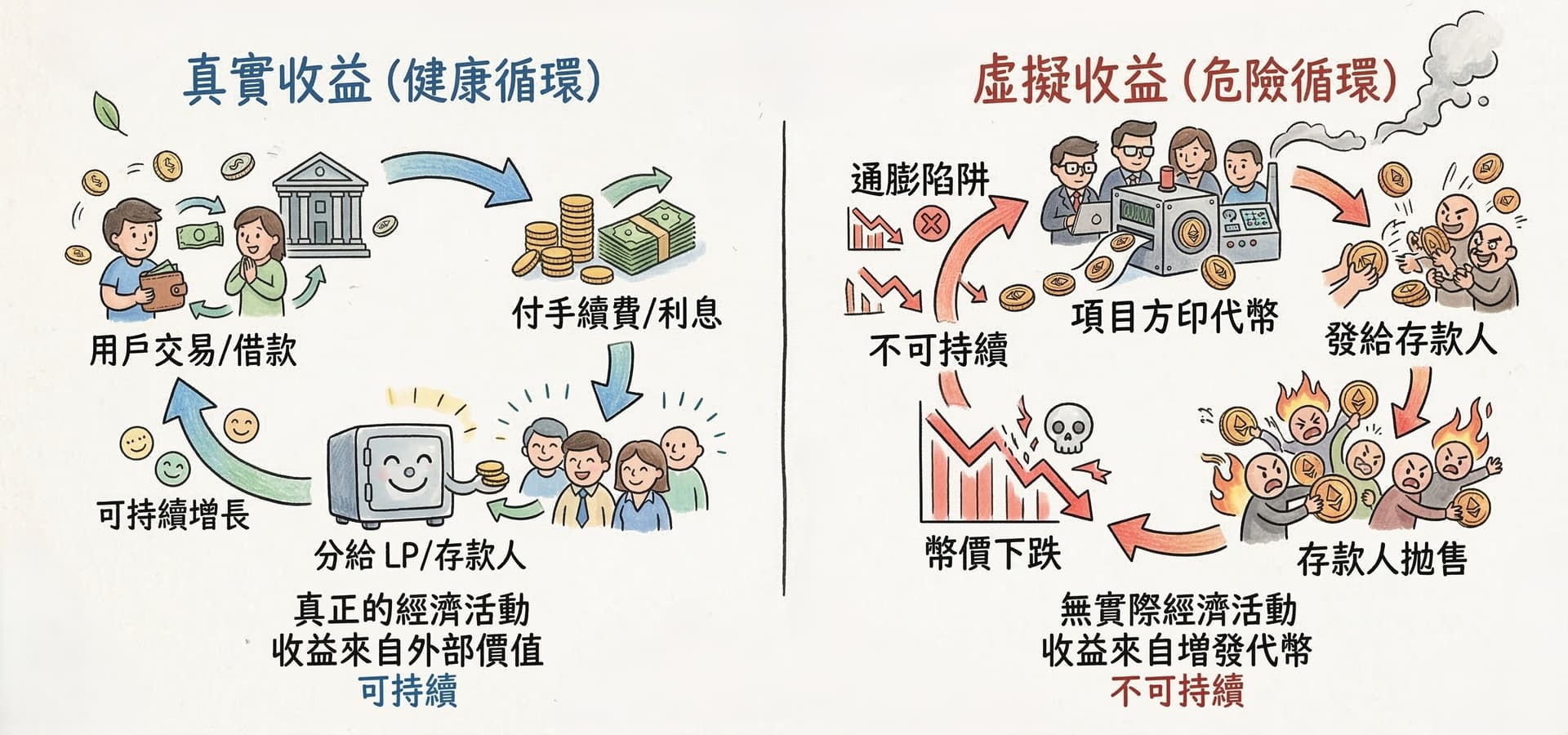 真實收益 vs 虛擬收益比較圖